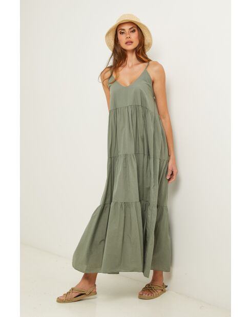 Khakifarbenes Baumwollkleid Bix