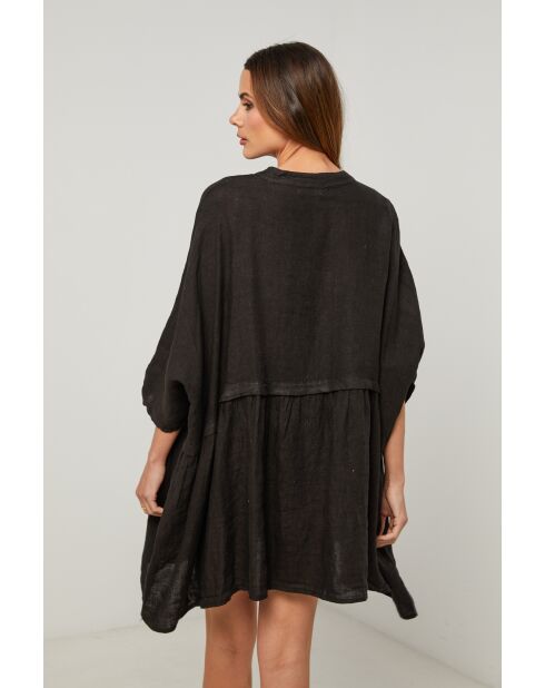 Zwarte linnen jurk Guela