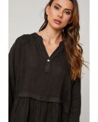 Zwarte linnen jurk Guela