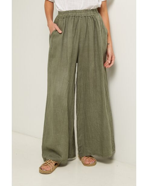 Ibiscus kaki linnen broek