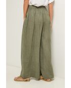 Ibiscus kaki linnen broek