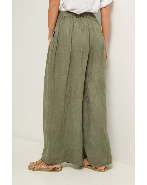 Ibiscus kaki linnen broek