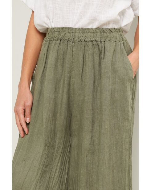 Ibiscus kaki linnen broek