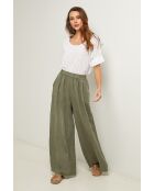 Ibiscus kaki linnen broek