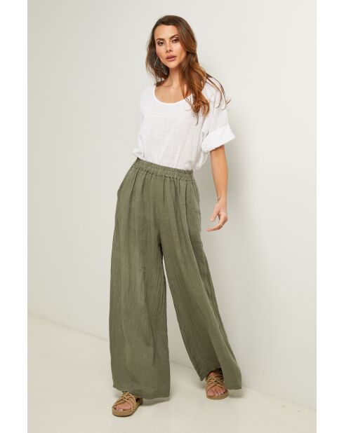 Ibiscus kaki linnen broek