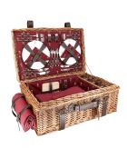 Panier pique-nique Champs elysees en cuir 4 personnes bordeaux - 25L