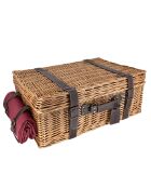 Panier pique-nique Champs elysees en cuir 4 personnes bordeaux - 25L