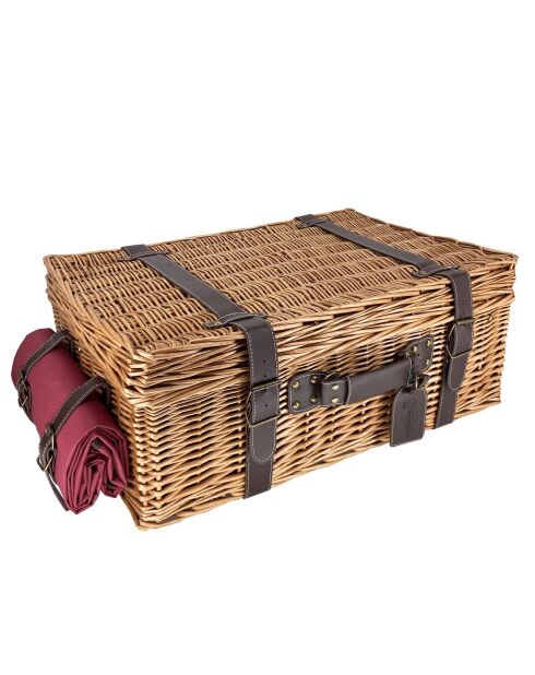 Panier pique-nique Champs elysees en cuir 4 personnes bordeaux - 25L