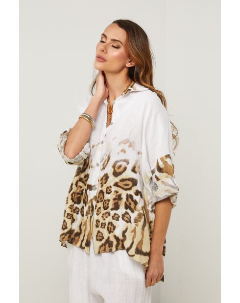 Weißes Leinenhemd Jarely