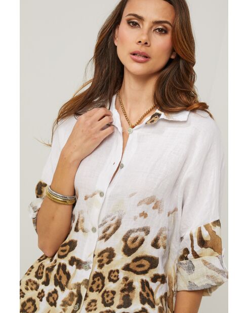 Weißes Leinenhemd Jarely