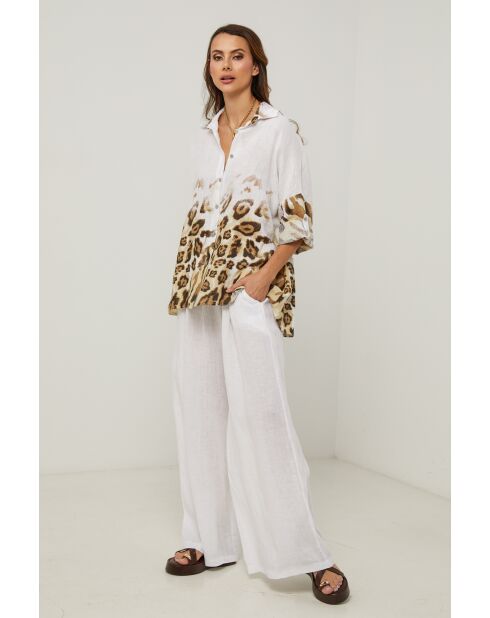 Weißes Leinenhemd Jarely