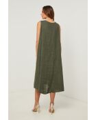 Merkiel kaki linnen jurk