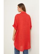 Tunica Berline in lino corallo