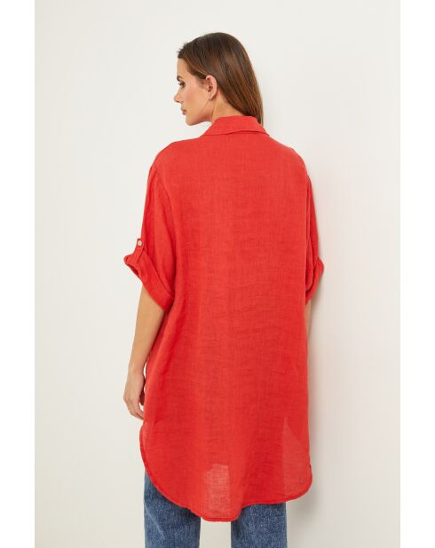 Tunica Berline in lino corallo