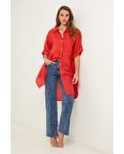 Tunica Berline in lino corallo