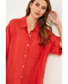 Tunica Berline in lino corallo