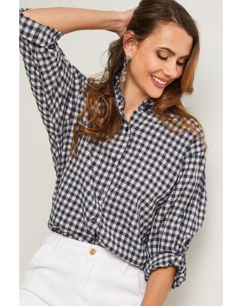 Marineblauw katoenen hemd Abelys