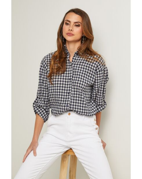 Marineblauw katoenen hemd Abelys