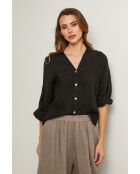 Iloine schwarzes Leinenhemd