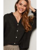 Iloine schwarzes Leinenhemd