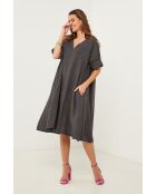 Galinia jurk van carbon linnen