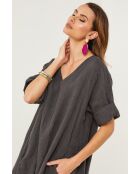 Galinia jurk van carbon linnen