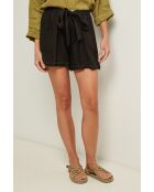 Schwarze Leinenshorts Gordon