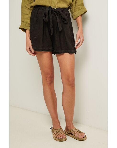 Schwarze Leinenshorts Gordon