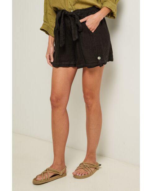 Schwarze Leinenshorts Gordon