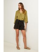 Schwarze Leinenshorts Gordon