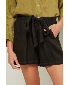 Schwarze Leinenshorts Gordon