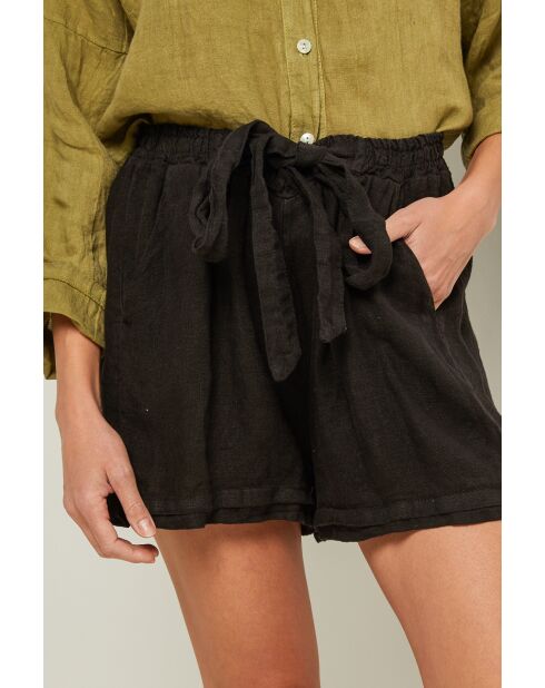 Schwarze Leinenshorts Gordon