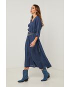 Marineblauwe linnen jurk van Lurcica