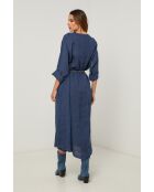 Marineblauwe linnen jurk van Lurcica