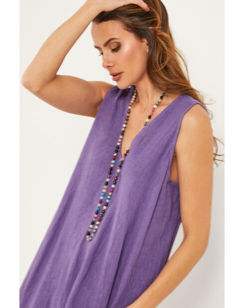 Lilafarbenes Leinenkleid Merkiel