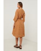 Kamelfarbenes Leinenkleid Madone