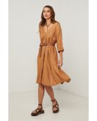 Kamelfarbenes Leinenkleid Madone