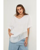 Weißes Leinentop Bodiz