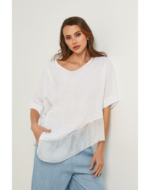 Weißes Leinentop Bodiz