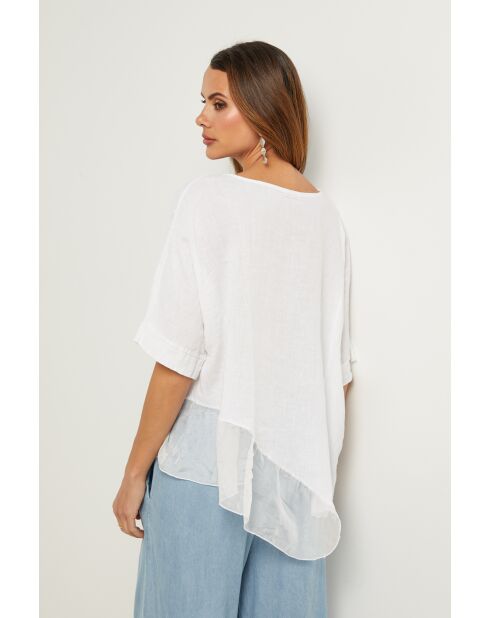 Weißes Leinentop Bodiz