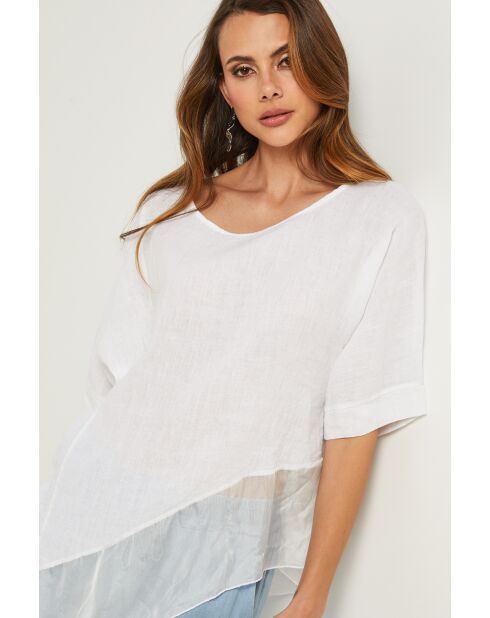 Weißes Leinentop Bodiz