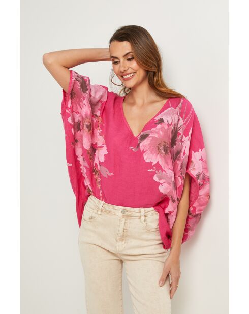 Lirel fushia linnen top
