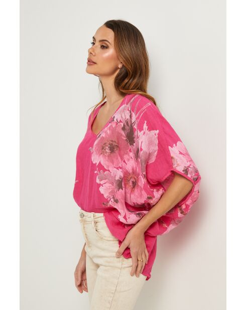 Lirel fushia linnen top