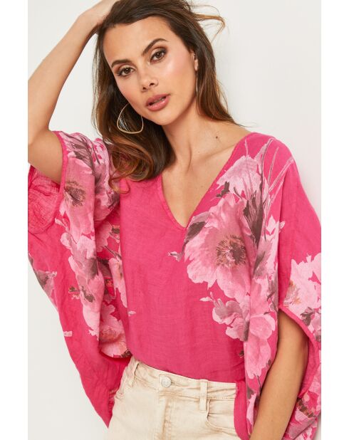Lirel fushia linnen top