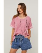 Top Gallieni in lino rosa
