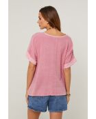 Top Gallieni in lino rosa