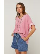 Top Gallieni in lino rosa