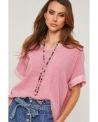 Top Gallieni in lino rosa