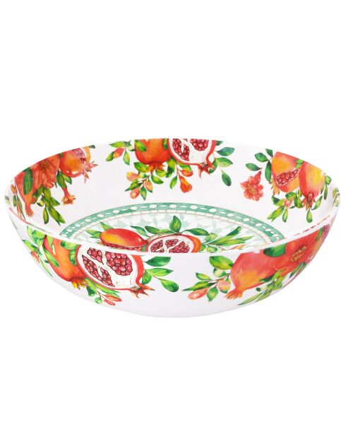Grand saladier seville  blanc, rouge et vert - 31 cm x 9.5 cm