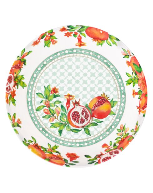 Grand saladier seville  blanc, rouge et vert - 31 cm x 9.5 cm